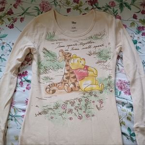 Winnie the Pooh thermal waffle knit long sleeve shirt Disney store Tigger small